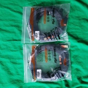 Bundle of 2 Snanshi 25 ft. USB 2.0 Type A Male To Type B Mall Printer Cables